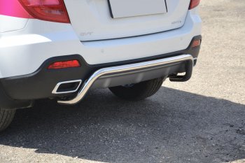 Защита заднего бампера Petroil Tuning Волна (d51) Lifan X60 (2016-2025) 2-ой рестайлинг (Нержавеющая полированная сталь)