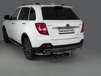 Фаркоп (тягово-сцепное устройство) TCC (с надписью) Lifan X60 (2016-2025) 2-ой рестайлинг (Оцинкованный, шар E)
