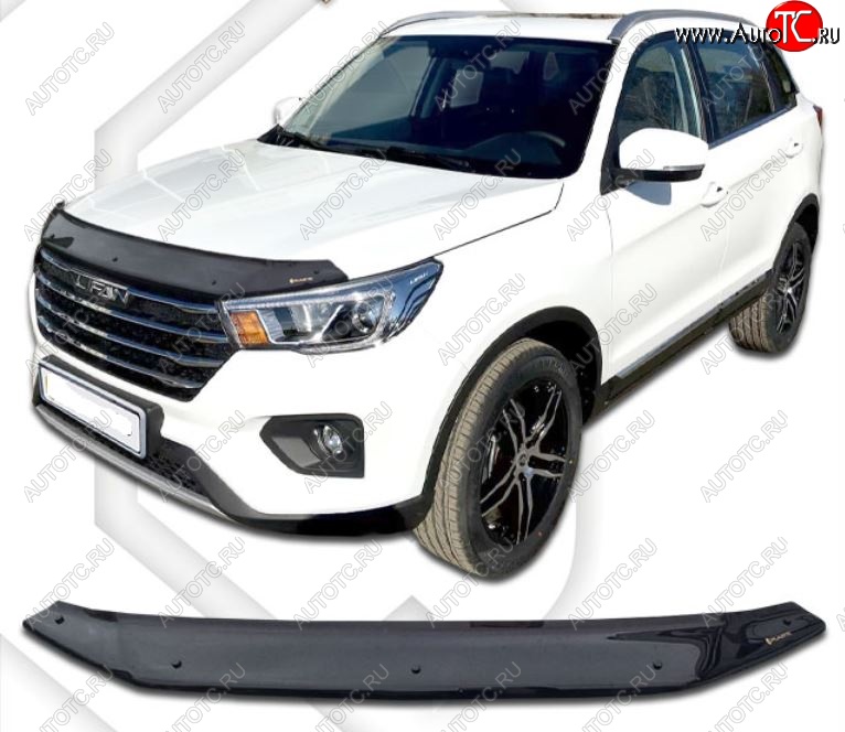 2 159 р. Дефлектор капота CA-Plastiс  Lifan X70 (2018-2025) (Classic черный, Без надписи)  с доставкой в г. Кемерово