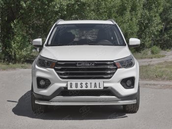 17 699 р. Защита переднего бампера (Ø 63 мм, ) SLITKOFF  Lifan X70 (2018-2025)  с доставкой в г. Кемерово. Увеличить фотографию 1