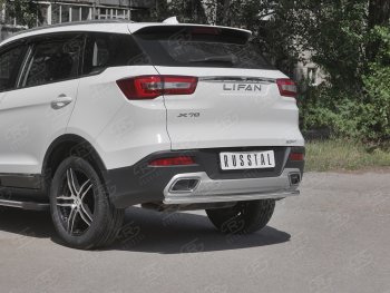 15 449 р. Защита заднего бампера (Ø63/42 мм, нержавейка) SLITKOFF  Lifan X70 (2018-2025)  с доставкой в г. Кемерово. Увеличить фотографию 2