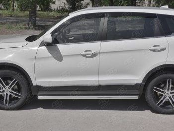 19 999 р. Защита порогов (Ø63 мм, нержавейка) SLITKOFF  Lifan X70 (2018-2025) (Металлические торцы под 45°)  с доставкой в г. Кемерово. Увеличить фотографию 2
