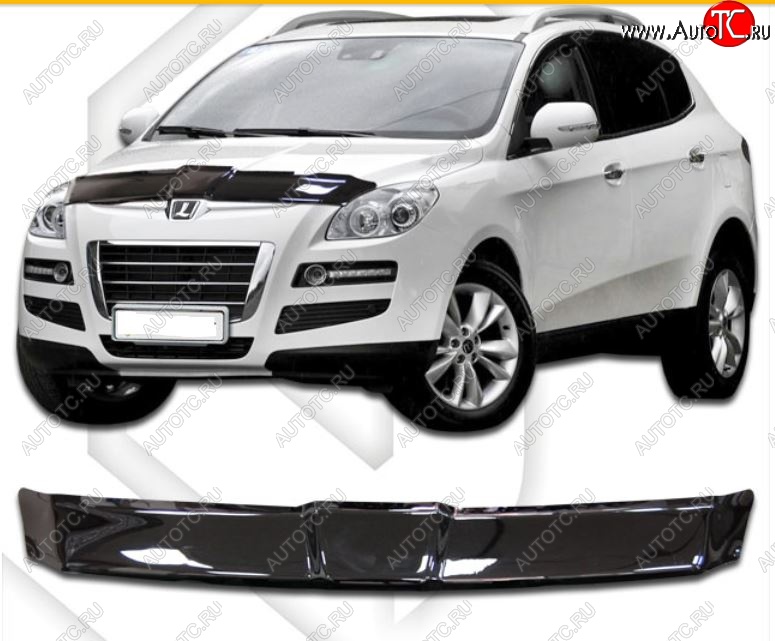 1 999 р. Дефлектор капота CA-Plastiс Luxgen 7 SUV (2014-2025) (Classic черный, Без надписи)  с доставкой в г. Кемерово