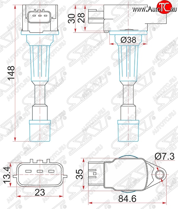 1 239 р. Катушка зажигания SAT  Mazda 2/Demio  DE - 3/Axela  BL  с доставкой в г. Кемерово