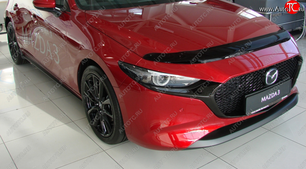 1 129 р. Дефлектор капота SIM Mazda 3/Axela BP хэтчбэк (2019-2025)  с доставкой в г. Кемерово