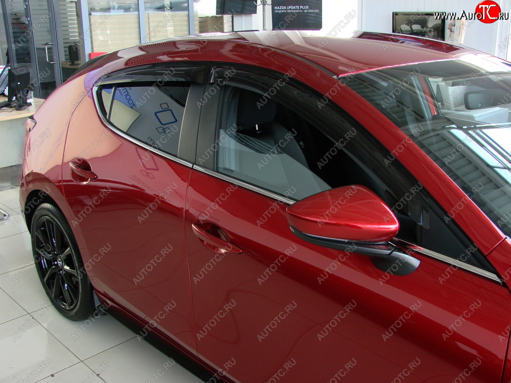 1 349 р. Дефлектора окон SIM 4 Door Mazda 3/Axela BP хэтчбэк (2019-2025)  с доставкой в г. Кемерово