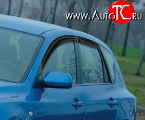 949 р. Комплект дефлекторов окон (ветровиков) 4 шт. Russtal Mazda 3/Axela BK дорестайлинг, хэтчбэк (2003-2006)  с доставкой в г. Кемерово