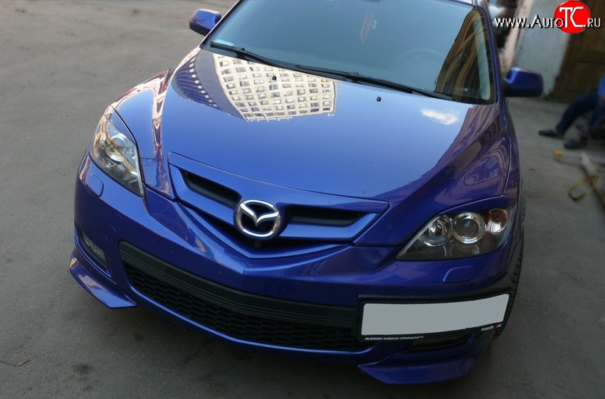 2 899 р. Накладки на передний бампер Sport  Mazda 3/Axela  BK (2003-2006) дорестайлинг, хэтчбэк (Неокрашенная)  с доставкой в г. Кемерово