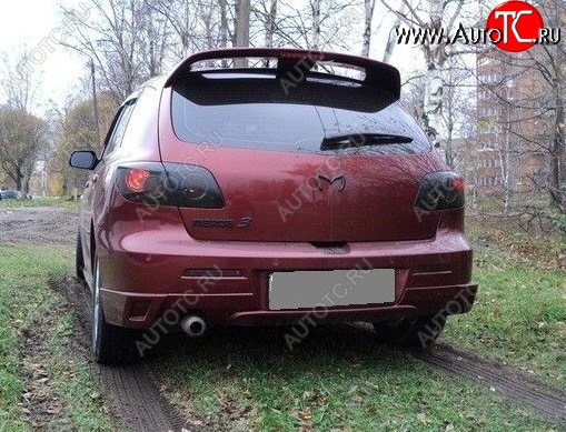 5 349 р. Накладка на задний бампер Sport CentreTuning  Mazda 3/Axela  BK (2003-2009) дорестайлинг, хэтчбэк, рестайлинг, хэтчбэк (Неокрашенная)  с доставкой в г. Кемерово
