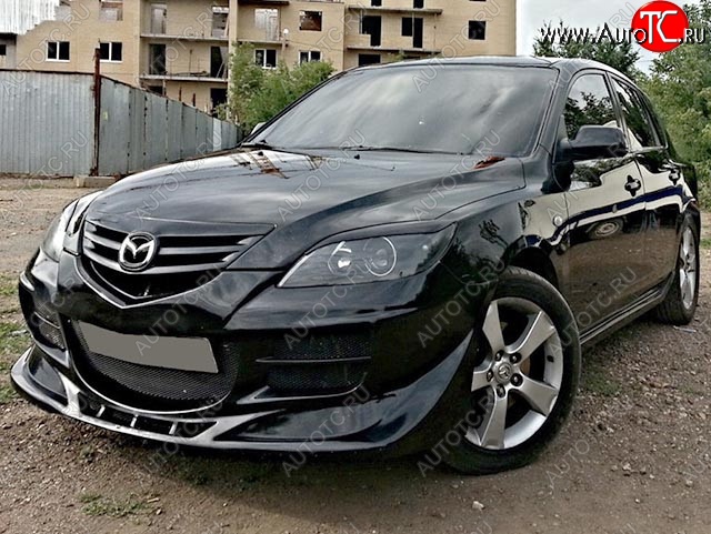 9 099 р. Передний бампер EXS STYLE Mazda 3/Axela BK дорестайлинг, хэтчбэк (2003-2006) (Неокрашенный)  с доставкой в г. Кемерово
