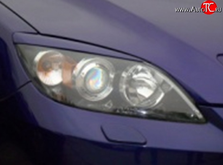 499 р. Комплект ресничек на фары M-VRS Mazda 3/Axela BK дорестайлинг, хэтчбэк (2003-2006) (Неокрашенные)  с доставкой в г. Кемерово
