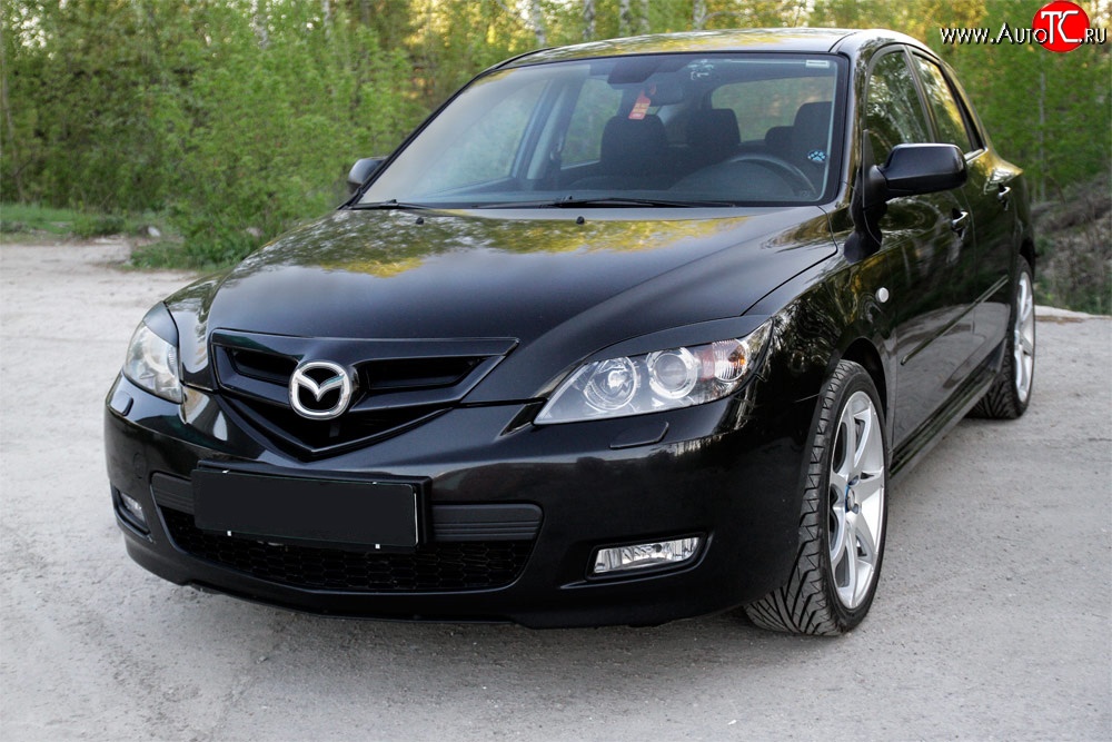 749 р. Реснички RA на фары Mazda 3/Axela BK (2006-2009) рестайлинг, хэтчбэк (Неокрашенные) с доставкой в г. Кемерово Увеличить фотографию 1 749 р. Реснички RA на фары Mazda 3/Axela BK (2006-2009) рестайлинг, хэтчбэк (Неокрашенные) с доставкой в г. Кемерово
