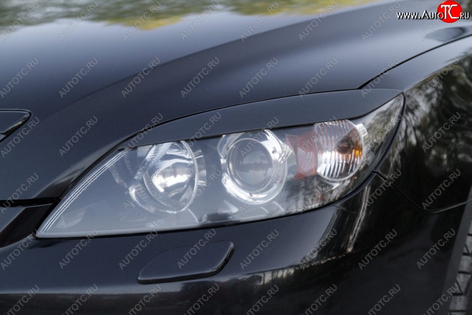 969 р. Реснички на фары SHORT STYLE Mazda 3/Axela BK дорестайлинг, хэтчбэк (2003-2006) (Неокрашенные)  с доставкой в г. Кемерово
