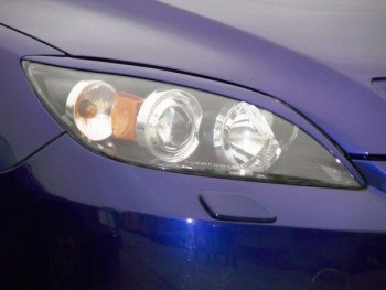Реснички на фары Style v2 (длинные) Mazda 3/Axela  BK (2006-2009) рестайлинг, хэтчбэк