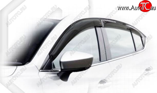 2 199 р. Дефлектора окон CA-Plastiс Mazda 3/Axela BM дорестайлинг, хэтчбэк (2013-2016) (Classic полупрозрачный, Без хром.молдинга)  с доставкой в г. Кемерово