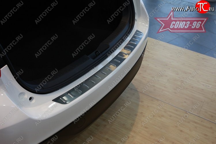 2 204 р. Накладка на задний бампер Souz-96 (штампованная) Mazda 3/Axela BM дорестайлинг, хэтчбэк (2013-2016)  с доставкой в г. Кемерово