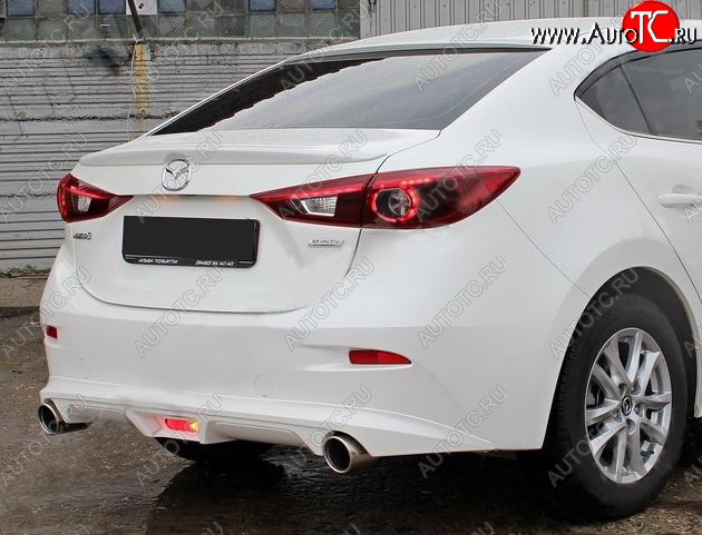 7 199 р. Диффузор заднего бампера Sport v1  Mazda 3/Axela  BM (2013-2016) дорестайлинг, хэтчбэк (Неокрашенная)  с доставкой в г. Кемерово