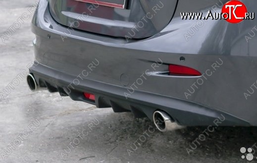 7 199 р. Диффузор заднего бампера Sport v2  Mazda 3/Axela  BM (2013-2016) дорестайлинг, хэтчбэк (Неокрашенная)  с доставкой в г. Кемерово