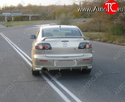 4 749 р. Накладка на задний бампер Style  Mazda 3/Axela  BK (2003-2006) дорестайлинг седан (Неокрашенная)  с доставкой в г. Кемерово