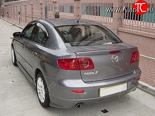 4 599 р. Лип спойлер CT Mazda 3/Axela BK дорестайлинг седан (2003-2006) (Неокрашенный)  с доставкой в г. Кемерово