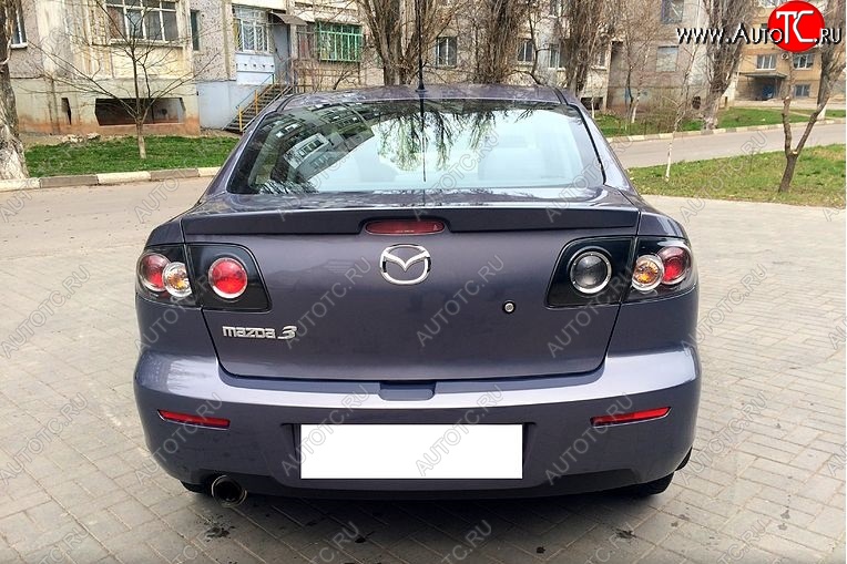3 449 р. Лип спойлер SEDAN SPORT Mazda 3/Axela BK дорестайлинг седан (2003-2006) (Неокрашенный)  с доставкой в г. Кемерово