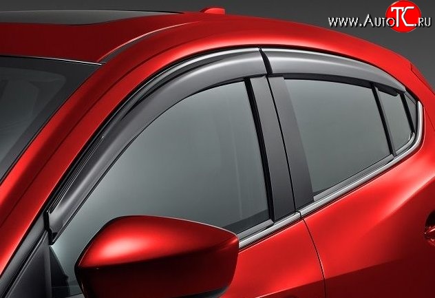 999 р. Комплект дефлекторов окон (ветровиков) 4 шт. Russtal Mazda 3/Axela BM дорестайлинг седан (2013-2016)  с доставкой в г. Кемерово