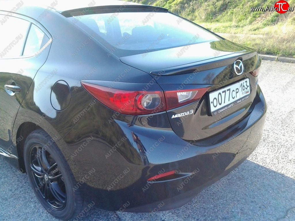 2 679 р. Козырёк на заднее лобовое стекло Узкий  Mazda 3/Axela  BM (2013-2016) дорестайлинг седан (Неокрашенный)  с доставкой в г. Кемерово