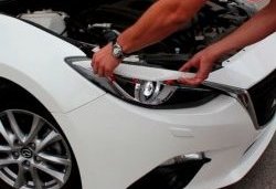 1 149 р. Реснички на фары Sport  Mazda 3/Axela  BM (2013-2016) дорестайлинг седан (Неокрашенные)  с доставкой в г. Кемерово. Увеличить фотографию 2