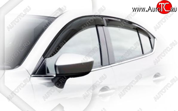 1 999 р. Дефлектора окон CA-Plastiс Mazda 3/Axela BM рестайлинг седан (2016-2019) (Classic полупрозрачный, Без хром молдингов)  с доставкой в г. Кемерово