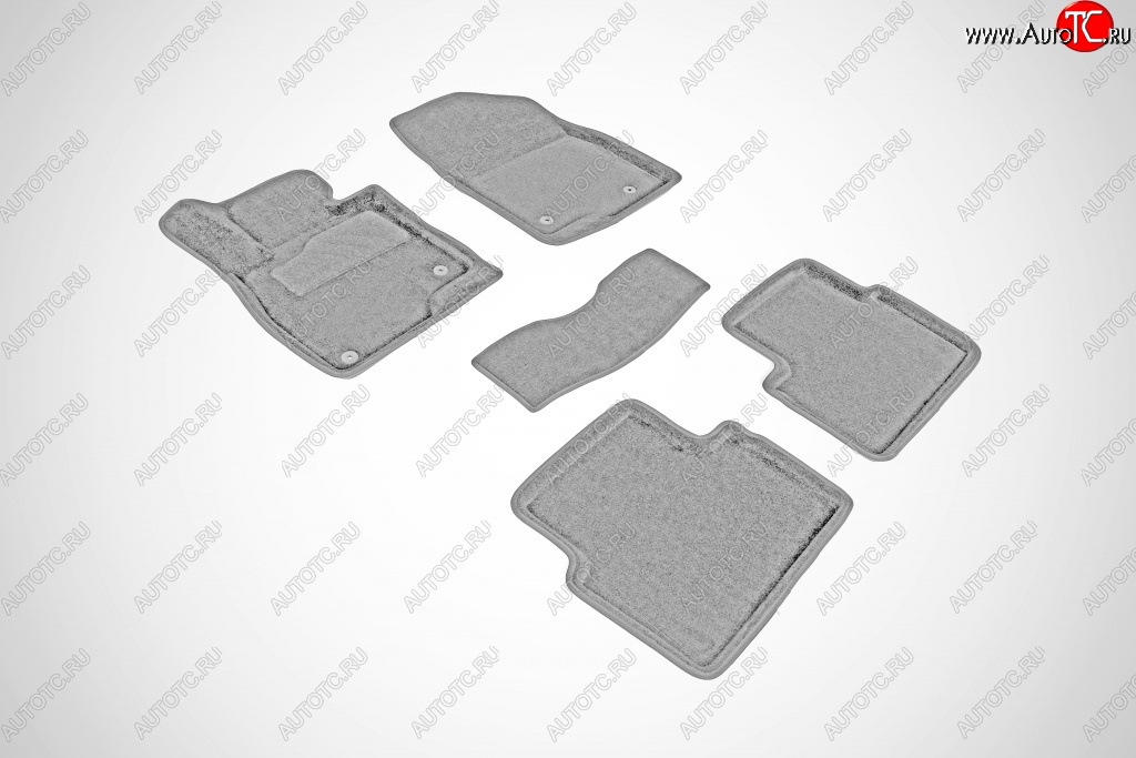 6 709 р. Износостойкие коврики в салон SeiNtex Premium 3D 4 шт. (ворсовые, серые)  Mazda 3/Axela  BM (2013-2016) дорестайлинг седан, дорестайлинг, хэтчбэк  с доставкой в г. Кемерово