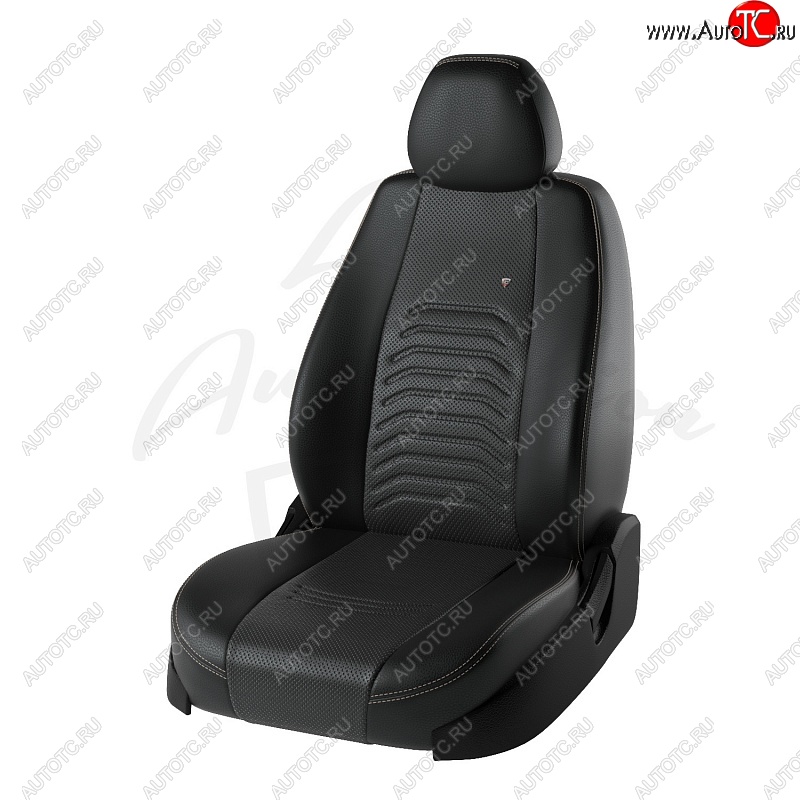 8 249 р. Чехлы для сидений Lord Autofashion Денвер (экокожа) Mazda 3/Axela BM дорестайлинг, хэтчбэк (2013-2016) (Чёрный, вставка чёрная)  с доставкой в г. Кемерово