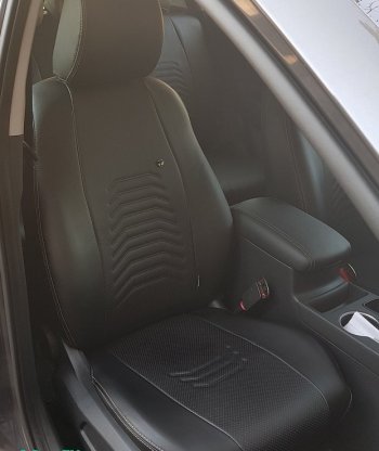 8 249 р. Чехлы для сидений Lord Autofashion Денвер (экокожа) Mazda 3/Axela BM дорестайлинг, хэтчбэк (2013-2016) (Чёрный, вставка чёрная)  с доставкой в г. Кемерово. Увеличить фотографию 3