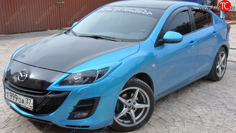 1 859 р. Реснички на фары MV-Tuning  Mazda 3/Axela  BL (2009-2013) дорестайлинг седан, дорестайлинг, хэтчбэк 5 дв., рестайлинг седан, рестайлинг, хэтчбэк (Неокрашенные)  с доставкой в г. Кемерово