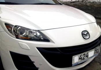 1 859 р. Реснички на фары MV-Tuning  Mazda 3/Axela  BL (2009-2013) дорестайлинг седан, дорестайлинг, хэтчбэк 5 дв., рестайлинг седан, рестайлинг, хэтчбэк (Неокрашенные)  с доставкой в г. Кемерово. Увеличить фотографию 4