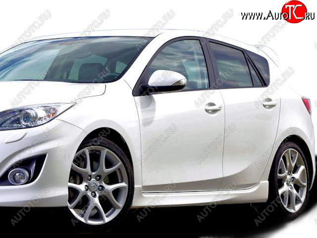 7 899 р. Накладки порогов MPS СТИЛЬ  Mazda 3/Axela  BL (2009-2011) дорестайлинг, хэтчбэк 5 дв. (Неокрашенные)  с доставкой в г. Кемерово