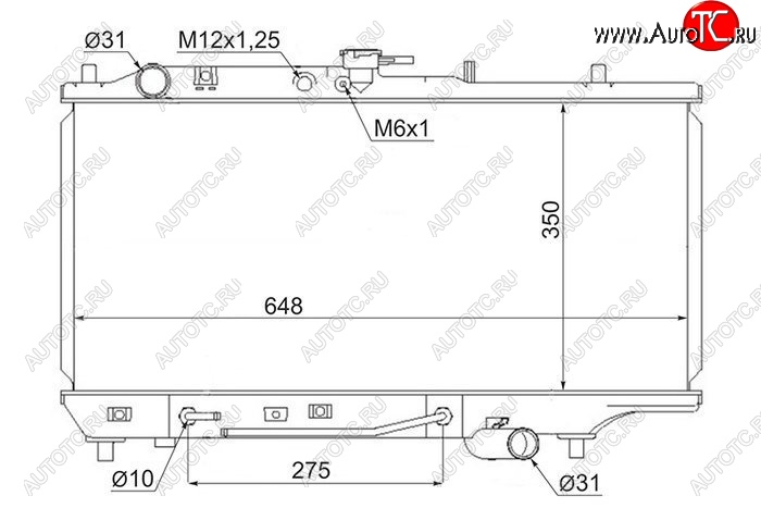 4 699 р. Радиатор двигателя SAT (трубчатый, МКПП/АКПП) Mazda 323 BW рестайлинг седан (1989-1993)  с доставкой в г. Кемерово
