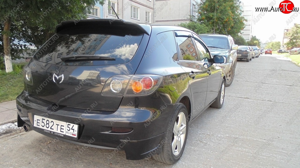 3 199 р. Клыки на задний бампер Style Mazda 3/Axela BK дорестайлинг, хэтчбэк (2003-2006) (Неокрашенная)  с доставкой в г. Кемерово