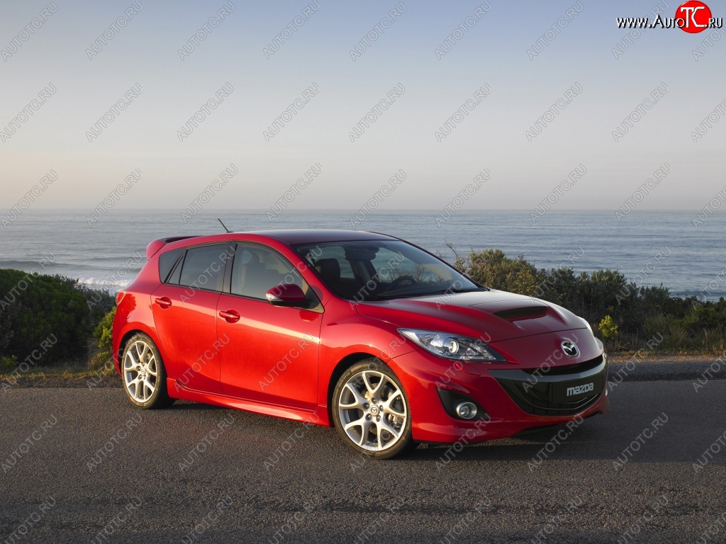4 899 р. Пороги накладки KNIGHT SPORTS Mazda 3/Axela BL дорестайлинг, хэтчбэк 5 дв. (2009-2011) (Неокрашенные)  с доставкой в г. Кемерово