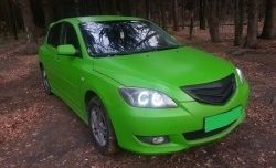 3 189 р. Решётка радиатора Style v3 (планка в середине)  Mazda 3/Axela  BK (2006-2009) рестайлинг, хэтчбэк (Неокрашенная)  с доставкой в г. Кемерово. Увеличить фотографию 5