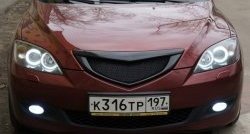 2 599 р. Решётка радиатора Style v4 (сетка)  Mazda 3/Axela  BK (2003-2006) дорестайлинг, хэтчбэк (Неокрашенная)  с доставкой в г. Кемерово. Увеличить фотографию 2