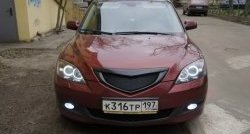 Решётка радиатора Style v4 (сетка) Mazda 3/Axela  BK (2003-2006) дорестайлинг, хэтчбэк