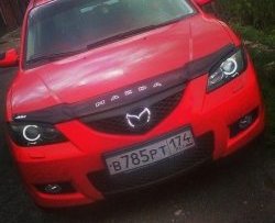 689 р. Реснички на фары Корнер  Mazda 3/Axela  BK (2003-2009) дорестайлинг, хэтчбэк, рестайлинг, хэтчбэк (Неокрашенные)  с доставкой в г. Кемерово. Увеличить фотографию 2