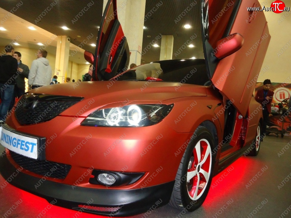 689 р. Реснички на фары Корнер  Mazda 3/Axela  BK (2003-2009) дорестайлинг, хэтчбэк, рестайлинг, хэтчбэк (Неокрашенные)  с доставкой в г. Кемерово