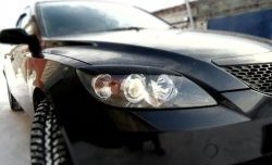 689 р. Реснички на фары Лодочки  Mazda 3/Axela  BK (2003-2009) дорестайлинг, хэтчбэк, рестайлинг, хэтчбэк (Неокрашенные)  с доставкой в г. Кемерово. Увеличить фотографию 3