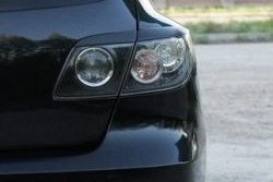 779 р. Реснички на фонари Style v1 (4 части)  Mazda 3/Axela  BK (2003-2009) дорестайлинг, хэтчбэк, рестайлинг, хэтчбэк (Неокрашенные)  с доставкой в г. Кемерово. Увеличить фотографию 2