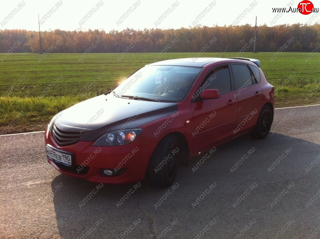 3 189 р. Решётка радиатора Style v1 (две полоски)  Mazda 3/Axela  BK (2006-2009) рестайлинг, хэтчбэк (Неокрашенная)  с доставкой в г. Кемерово