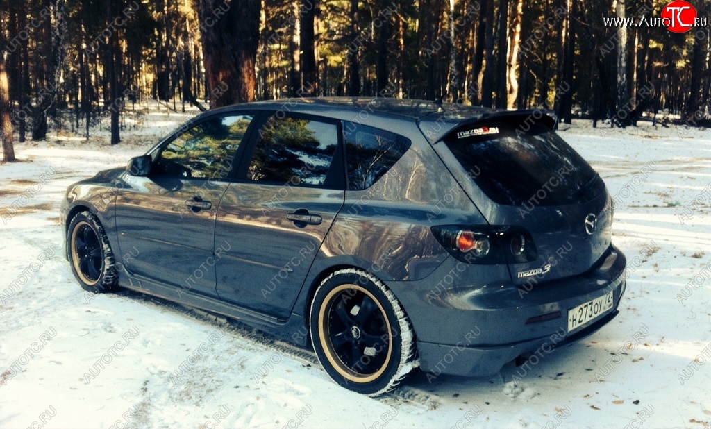 3 499 р. Спойлер Style v2  Mazda 3/Axela  BK (2003-2009) дорестайлинг, хэтчбэк, рестайлинг, хэтчбэк (Неокрашенный)  с доставкой в г. Кемерово