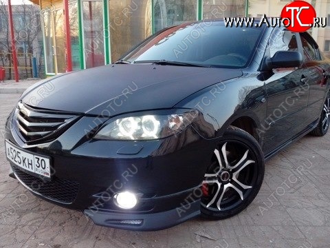 2 599 р. Клыки на передний бампер Style Mazda 3/Axela BK дорестайлинг седан (2003-2006) (Неокрашенные)  с доставкой в г. Кемерово