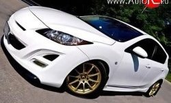 11 399 р. Передний бампер AutoEXE Mazda 3/Axela BL дорестайлинг, хэтчбэк 5 дв. (2009-2011) (Без сетки, Неокрашенный)  с доставкой в г. Кемерово. Увеличить фотографию 4