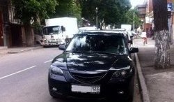 3 189 р. Решётка радиатора (рестайл) Style (полоска)  Mazda 3/Axela  BK (2006-2009) рестайлинг седан (Неокрашенная)  с доставкой в г. Кемерово. Увеличить фотографию 2